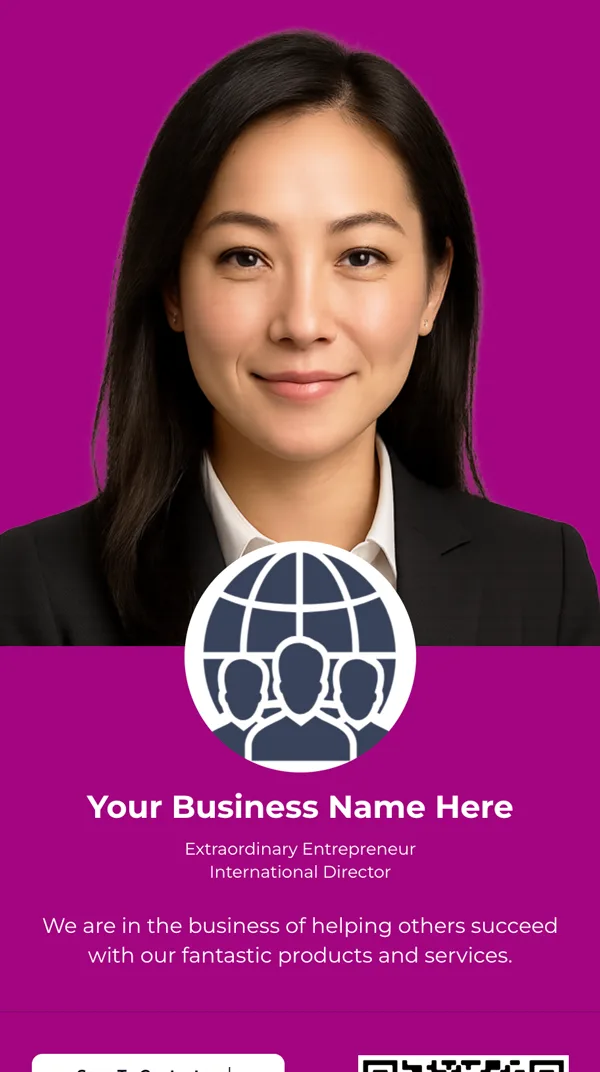 Attractive Asian female professional using GoFast digital business cards to enhance her networking and career growth