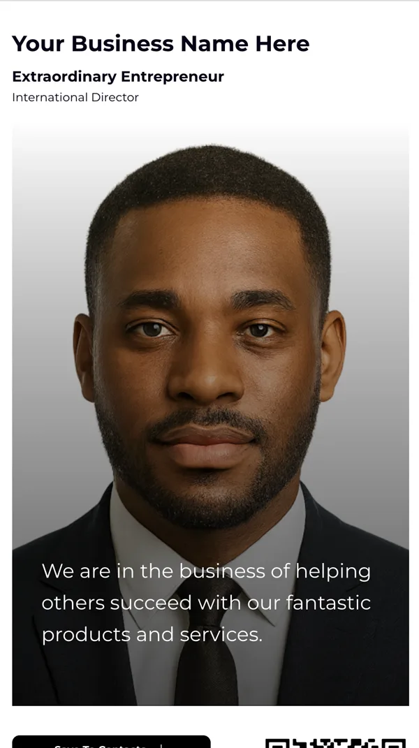 Successful African businessman networking at a corporate event, using GoFast digital business cards to expand global business connections